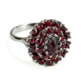 Кольцо из серебра с гранатами Happy Garnets G1092 2009 г инфо 5941w.